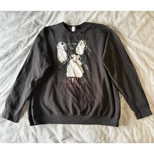 Star Wars The Last Jedi Porg Graphic Sweatshirt Tultex Black XXL Mens Pullover